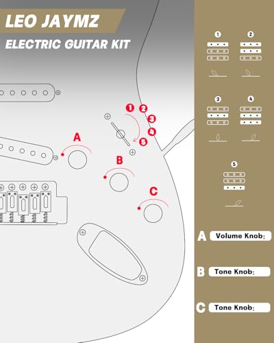 Leo Jaymz 39 Full Size ST Style Electric Guitar Starter Kit with SSH Pickup, 5W Portable Amp, Tuner, Gig Bag, Strap & Accessories (Violet Ocean)