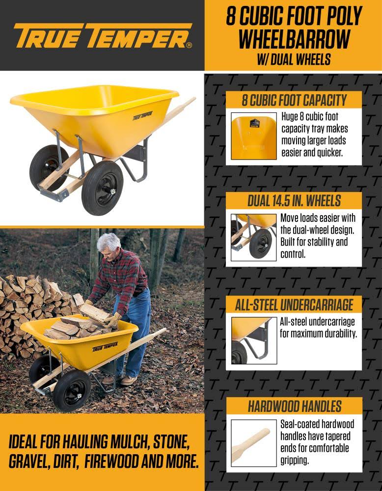 True Temper Poly Wheelbarrow 8 Rp810
