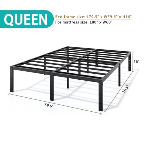 Metal Bed Frame Full Size - 14 Inch Heavy-Duty Full Platform Bed Frame No Box Spring Needed, Easy Assembly, Noise-Free, Sturdy Mattress Foundation, Underbed Storage Space
