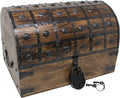 Nautical Cove Pirate Treasure Chest with Iron Lock and Skeleton Key - Storage and Decorative Box (X-Large 16 x 11 x 10.5) Pack of 2