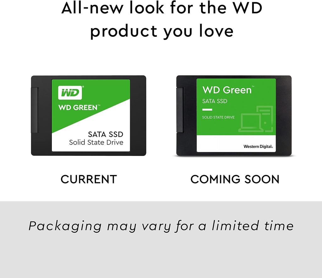 Western Digital 1TB WD Green Internal PC SSD Solid State Drive - SATA III 6 Gb/s, 2.5/7mm, Up to 550 MB/s - WDS100T2G0A