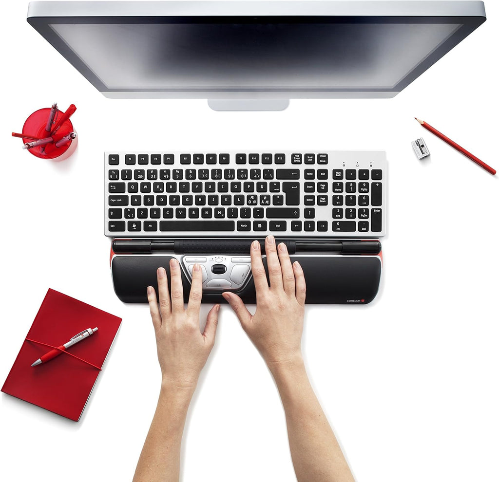 Contour Design RollerMouse Red Wireless - Wireless Ergonomic Mouse for Laptop and Desktop Computer Use - 2.4 GHz Ambidextrous Computer Mouse - Mac & PC Compatible