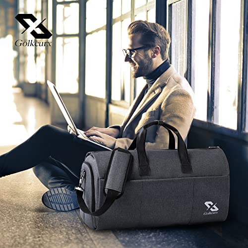 Convertible Garment Bag for travel,Carry on Garment Duffle Bag with Shoe Compartment, Detachable Shoulder Strap - 2 in 1 Suit Bags Suit Travel Bags for Men Women