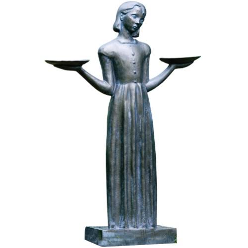 Potina Savannah&s Bird Girl Garden Statue Sculpture, Gray, 37x22