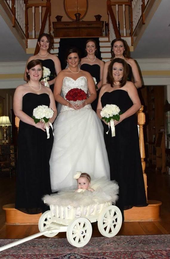 Small Flower Girl Wedding Wagon - Gloss White or Ivory
