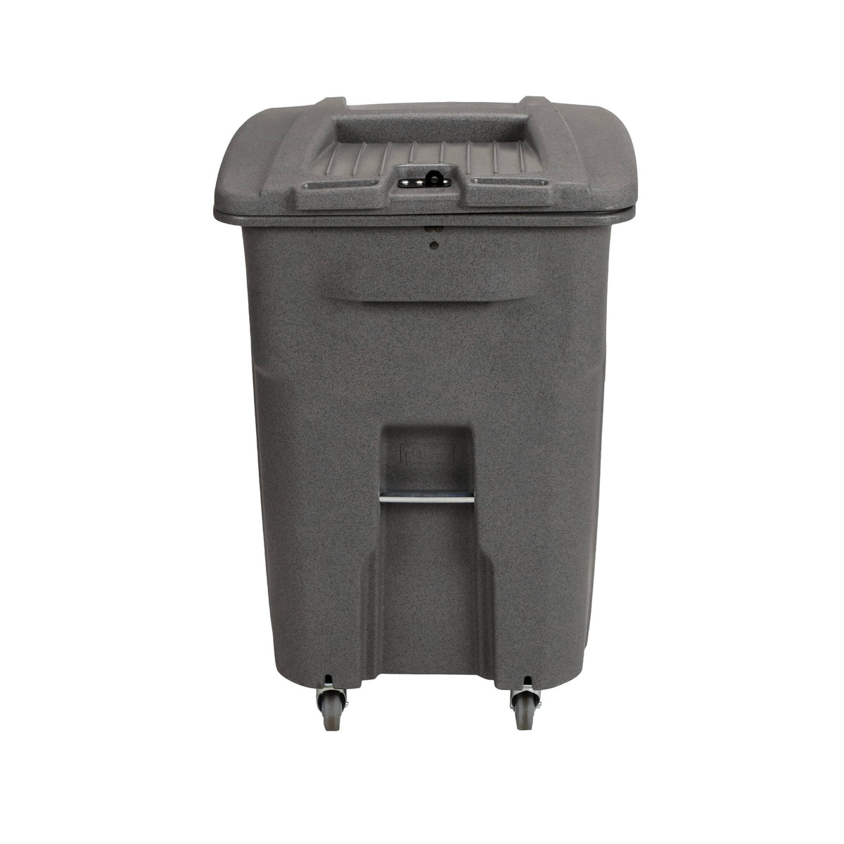Toter 96 gal. Graystone Document Trash Can with Wheels and Hasp Lock (2 Standard Caster, 2 Stationary Wheels)