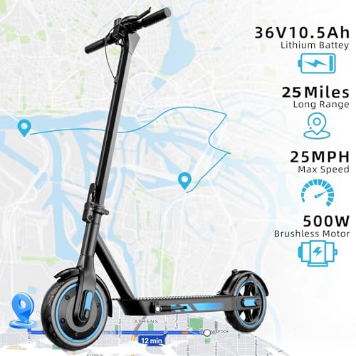 Electric Scooter for Adults, 19/25 Mph Max Speed, 21/25/35 Miles Range,350/500/600W APP Control E-Scooter with 8.5/10 Inflatable tire, Foldable Escooter with App Control, UL 2272 Certified