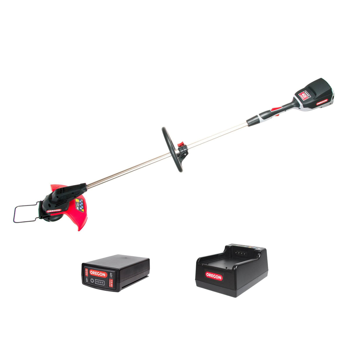 Oregon Cordless 40V Max ST275 Trimmer/Edger Kit with 2.6 Ah Battery, Charger u0026 Gator Speed Load System 590498