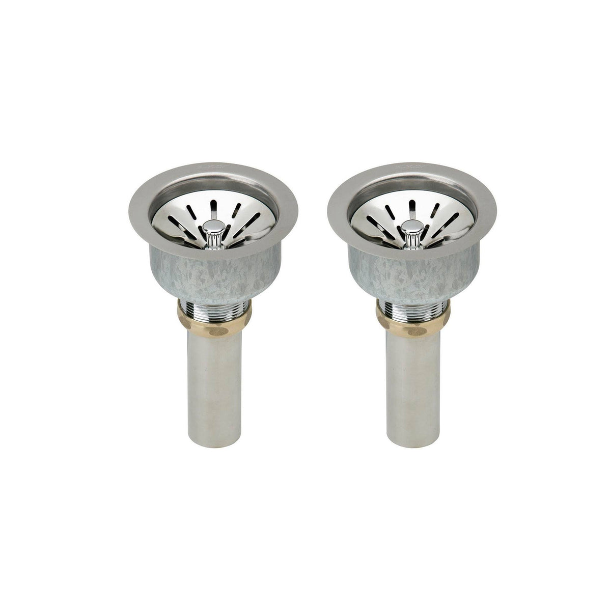 Elkay LK99 Deluxe 3.5x22 Drain Type 304 Stainless Steel Rubber STRAINER Basket (2 Pack)