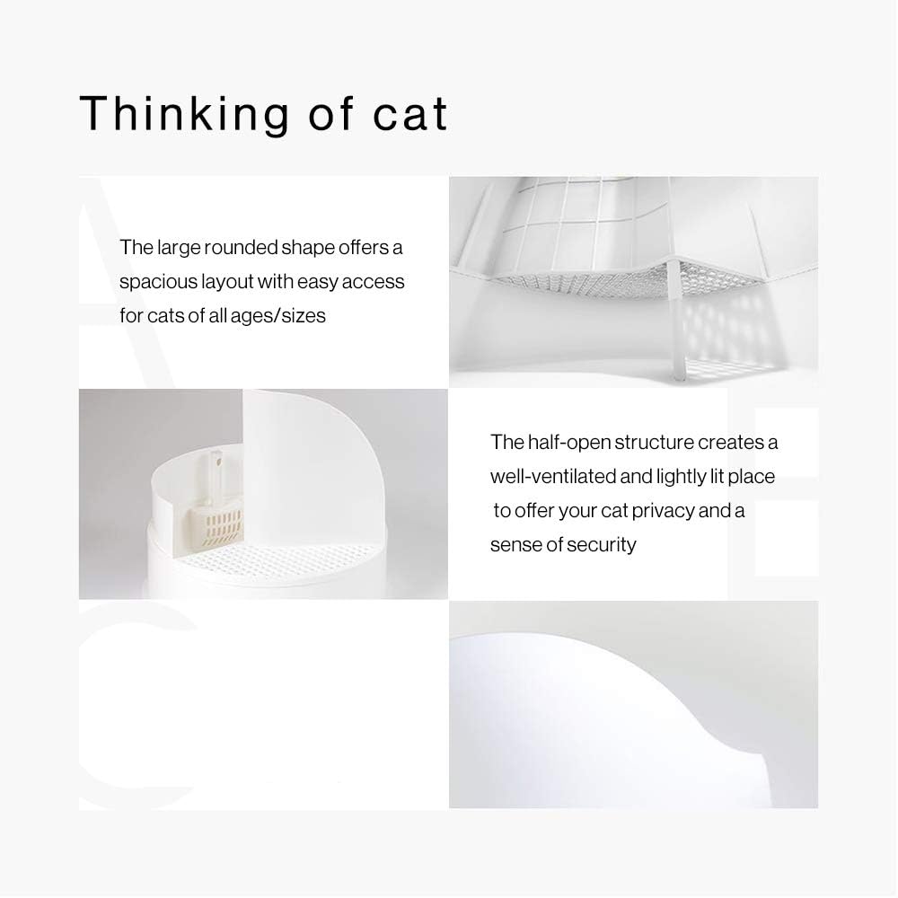 pidan Igloo Cat Litter Box Dome Litter Box Extra Large Igloo Litter Box Dog Proof Kitty Litter Box Furniture with Modern Minimalist Design, Litter Box Furniture Dot Design Award 2016