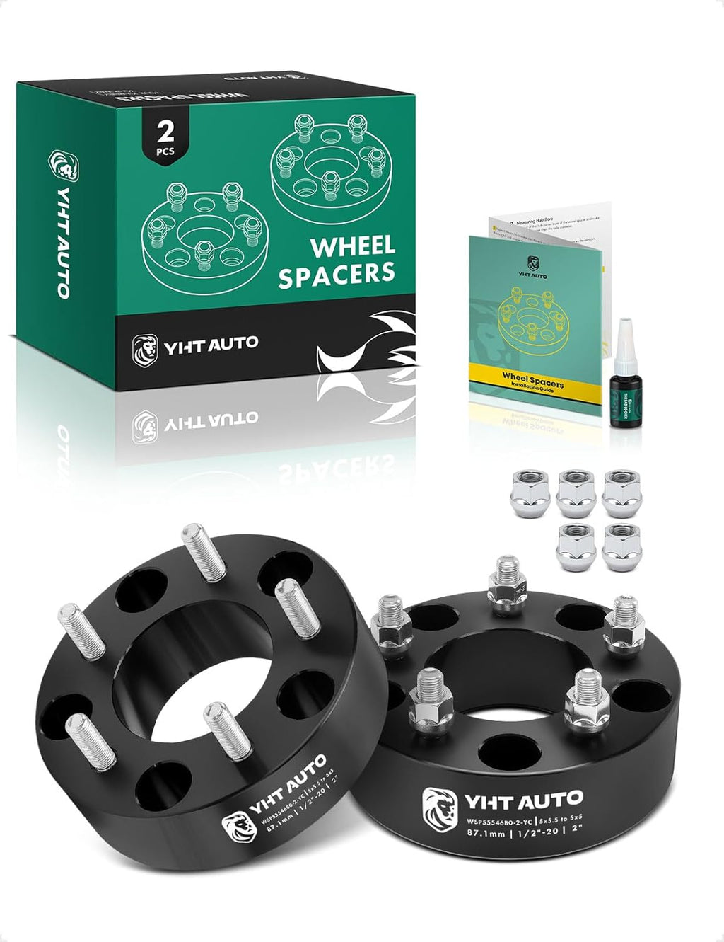 YHTAUTO 5x120 Hub Centric Wheel Spacers 1 Compatible with 1991-2011 BMW 1/3/5/6/7/8/M3/M5/M6/Z3/Z4/Z8 Series Tire Spacers M12x1.5 Studs, 72.56mm Hub Bore 5 Lug 2PCS Black