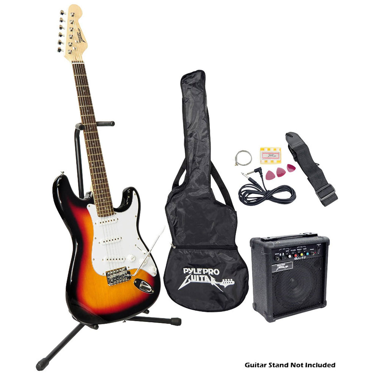 Pyle 97077080M Beginner Electric Guitar Package - Sun Burst