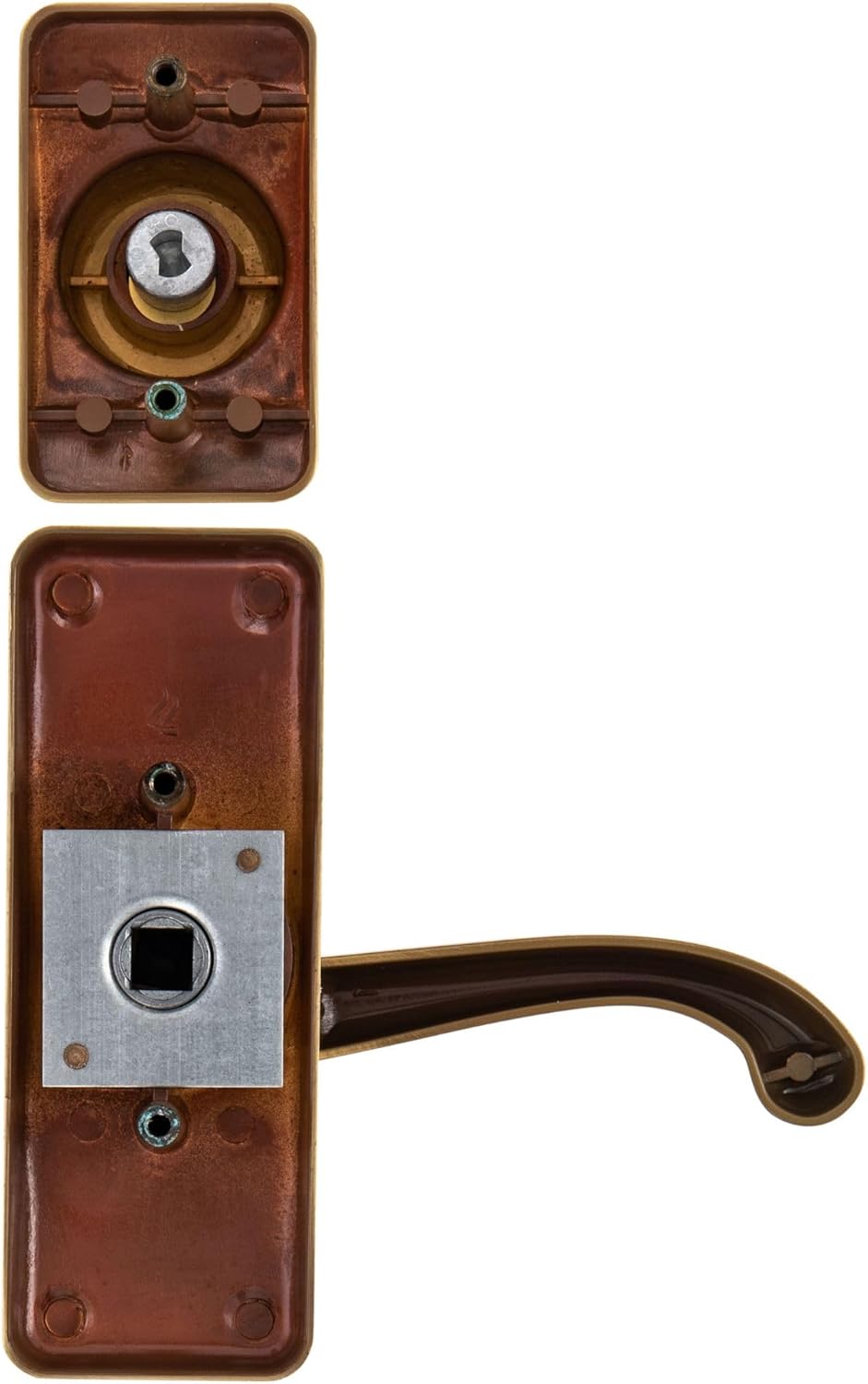 Ideal Security Door Lever with Deadbolt Lock for Storm and Screen Doors, Satin Gold