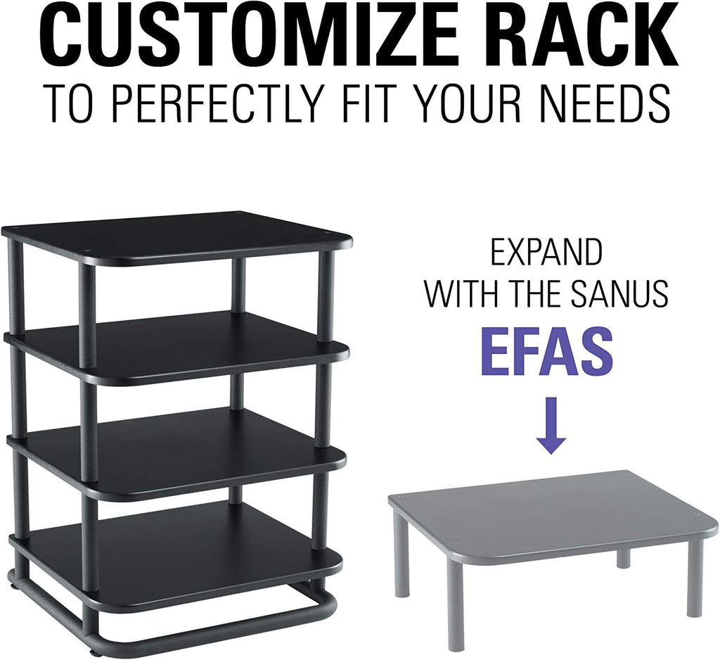 Sanus AV Media Stand with Built-in Cable Mangement & Adjustable Feet - Heavy Duty Design Holds 400lbs of Audio/Video Components - Features Simple 15-Minute Install & Includes All Hardware