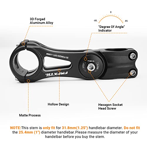 Himiway Bike Stem 110mm Adjustable MTB Stem Aluminum Alloy Bicycle Handlebar Stem Extender Riser for Most Mountain Bike Road City Bike MTB
