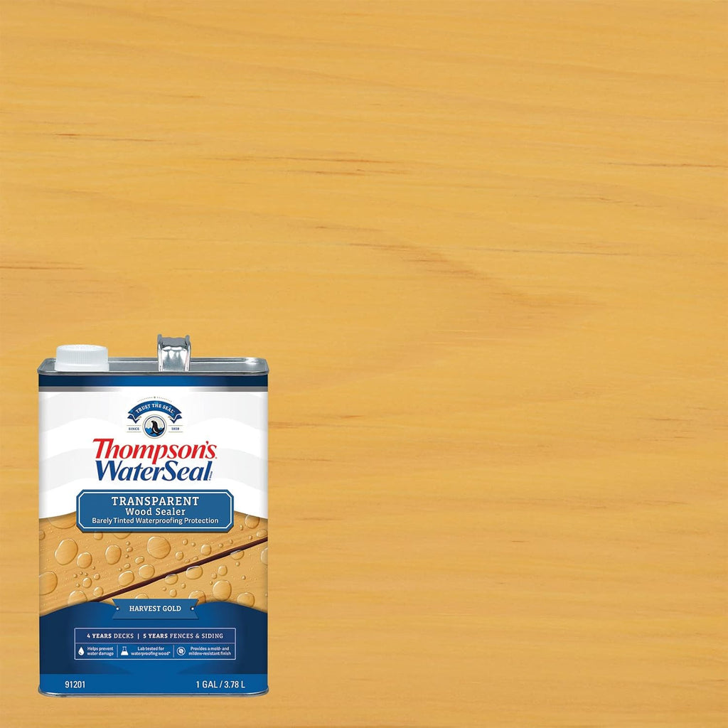 Thompson??s WaterSeal Transparent Waterproofing Wood Stain and Sealer, Harvest Gold, 1 Gallon