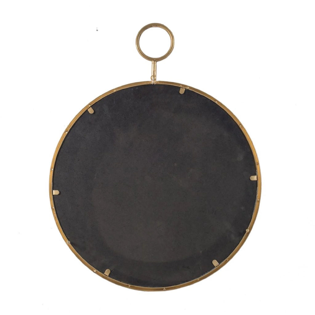 CC Home Furnishings 28.25 Gold Modern Style Framed Round Wall Mounted Mirror Decor