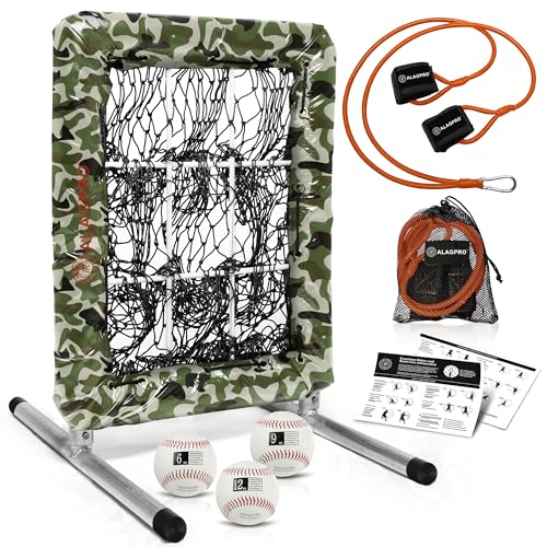 ALAGPRO? The Original 9 Hole Pitching Net with Strike Zone Pocket | Pitching Target for Baseball & Softball Pitchers