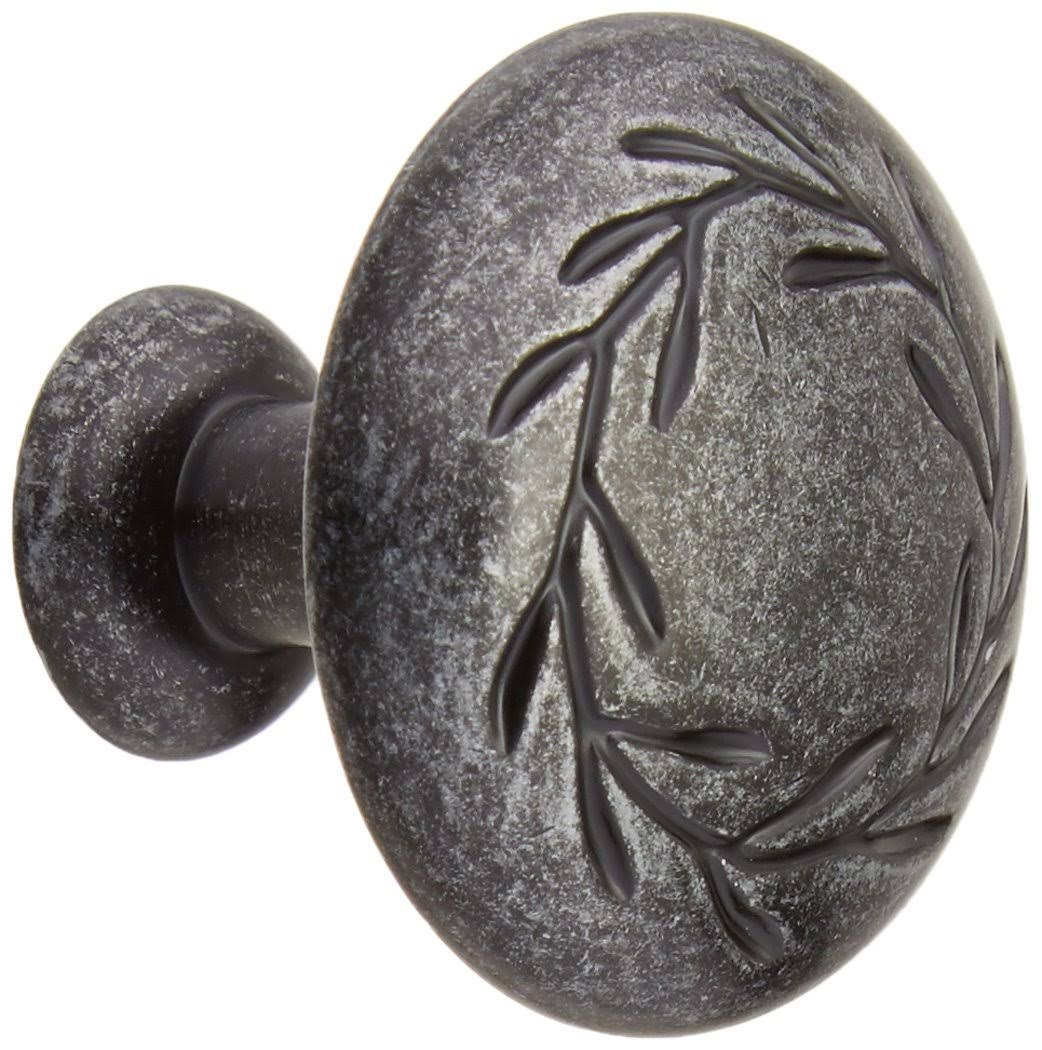 Amerock BP1581WID inspirations Wrought Iron Dark Leaf Cabinet Hardware Knob, 1-1/4x22 Diameter - 25 Pack