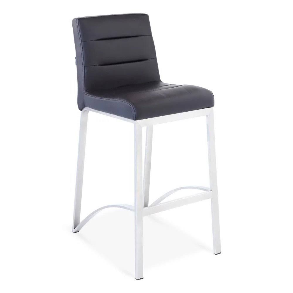 Zuri Furniture Lynx Counter Height Contemporary Bar Stool with Metal Base - Black