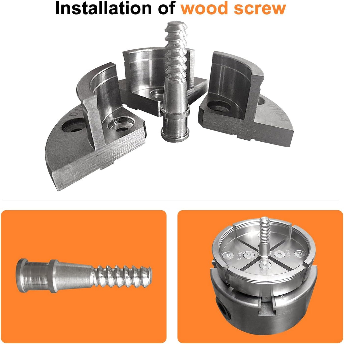 4 Inch Wood Lathe Chuck Set 1 x 8 tpi, Self Centering 4 Jaw Wood Turning Chuck