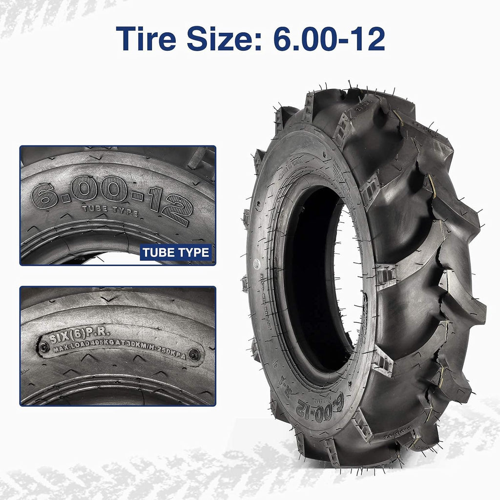 MaxAuto Farm Tractor Tire 6.00-12 Replace Kubota 7100 Series H167,2Pcs