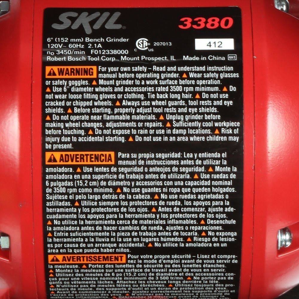 Skil 3380-01 6 In. Bench Grinder with Light