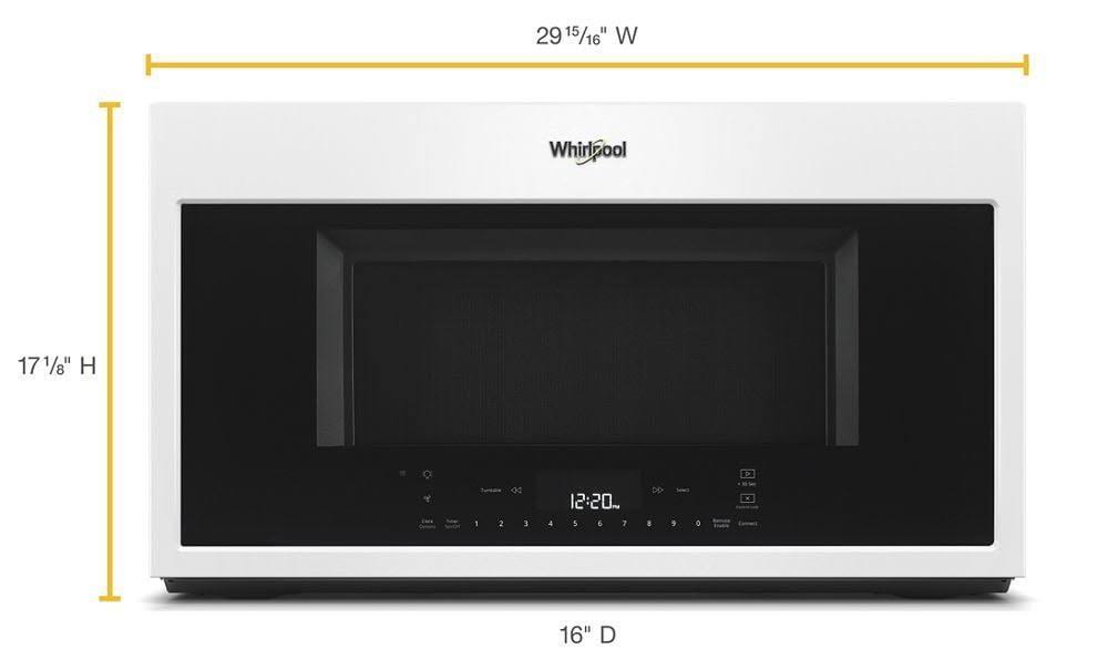 Whirlpool WMH78019HW 1100W Built-In Convection Microwave Hood Combo - 1.9 cu ft - White