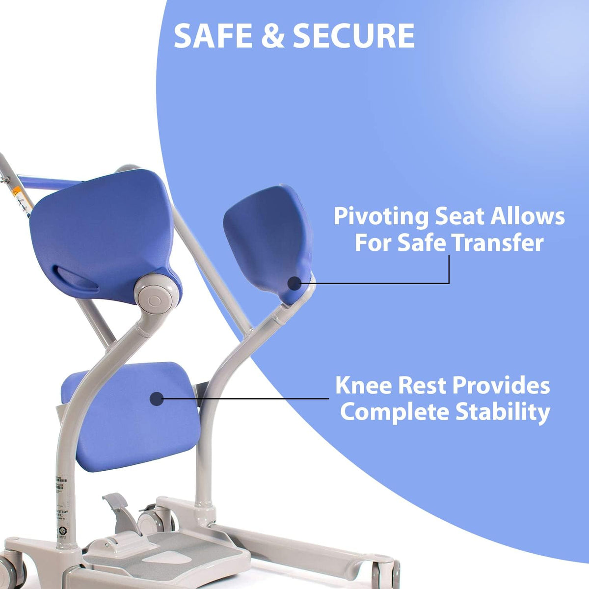 ArjoHuntleigh Sara Stedy Sit to Stand Manual Patient Lift Aid | Fully Assembled Elderly Assistance Products | Holds up to 400 Pounds | Intended for Users 4'11 - 6'6