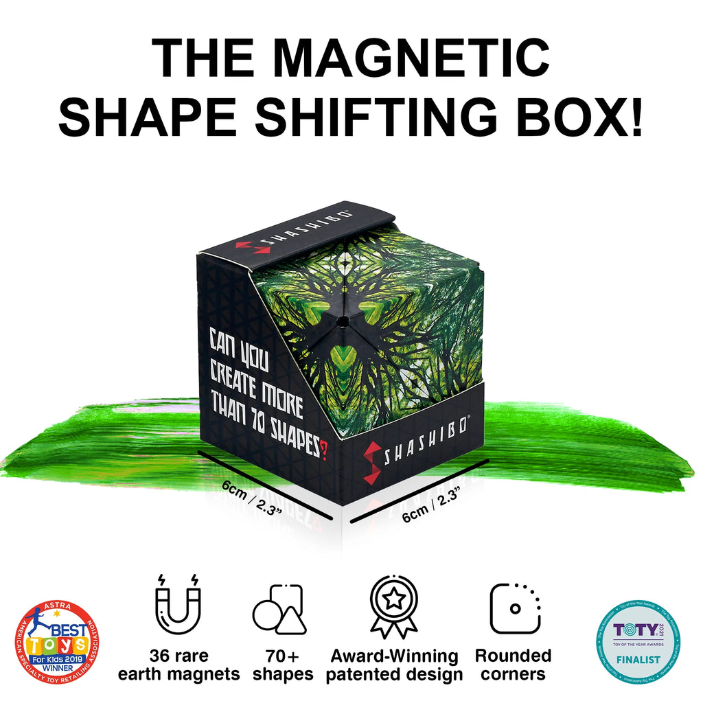 SHASHIBO Shape Shifting Box - Patented Fidget Cube ?C Shashibo Cube Magnet Fidget Toy Transforms Into Over 70 Shapes (Elements)