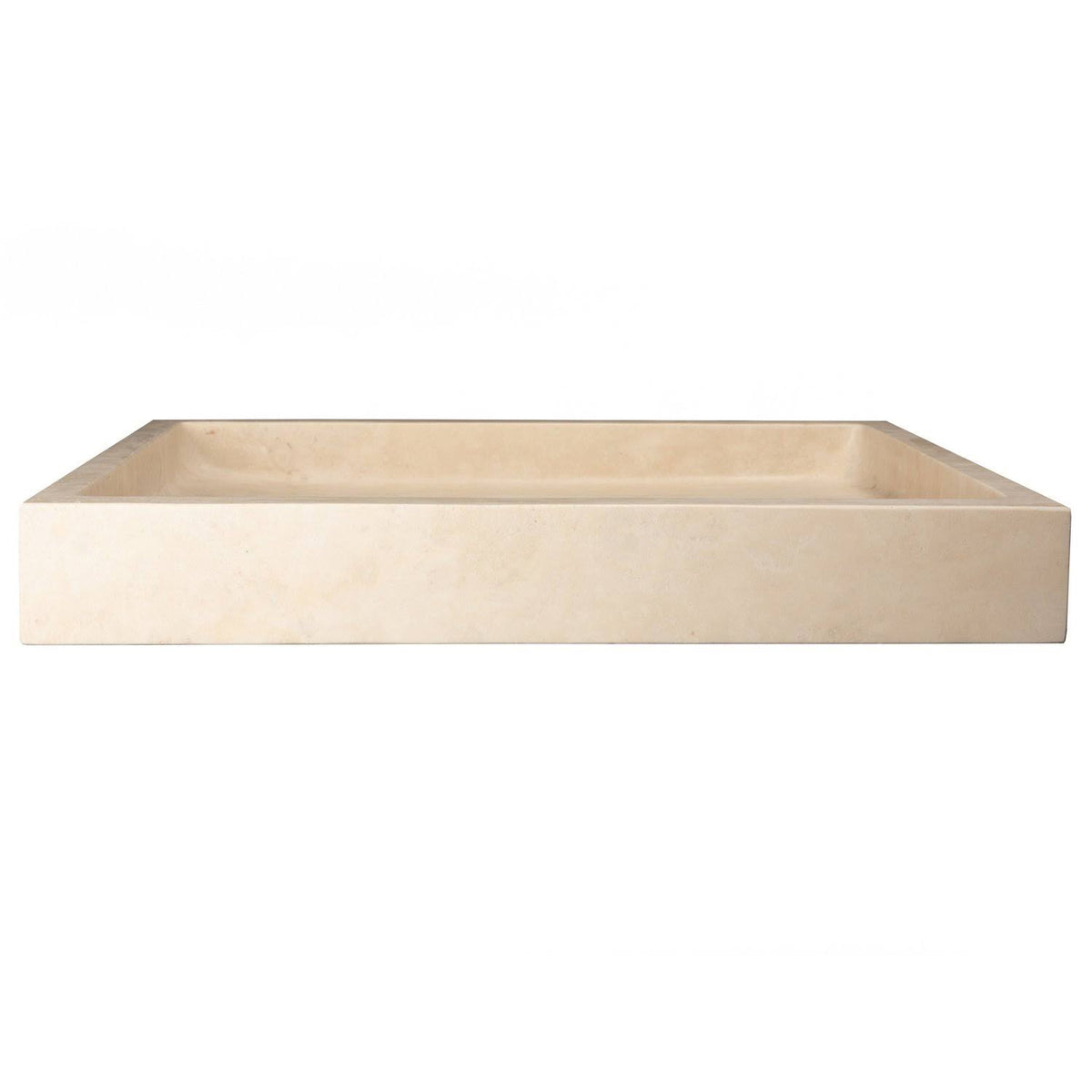 Eden Bath Rectangular Infinity Pool Sink - Honed Beige Travertine