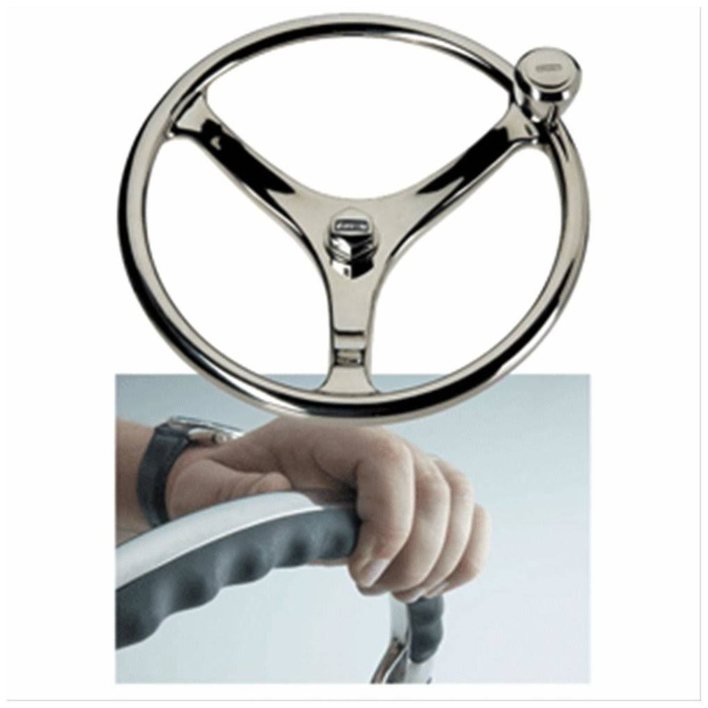 Edson 13 in. SS Comfort Grip Steering Wheel W PowerKnob