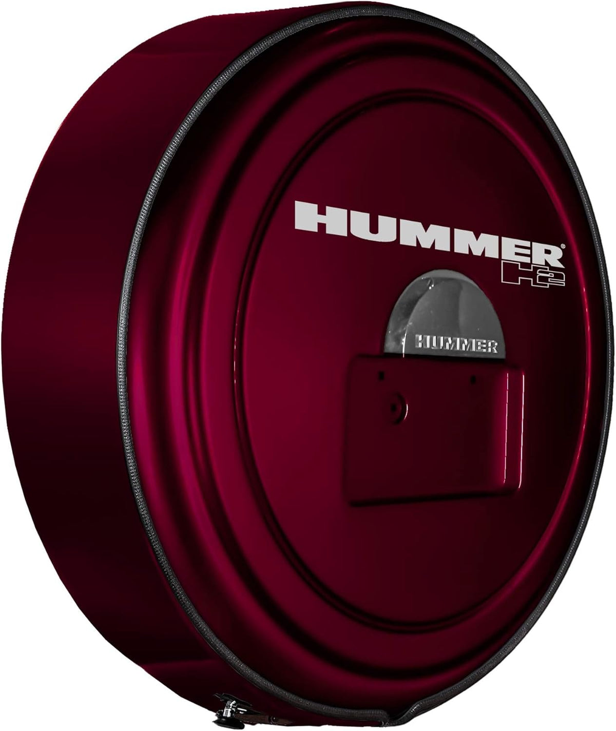 Boomerang Hummer H2 (05-10) - Color Matched MasterSeries Hard Tire Cover - (Color Matched Plastic Face & Stainless Steel Ring) - Hummer H2 Logo - Pewter Metallic