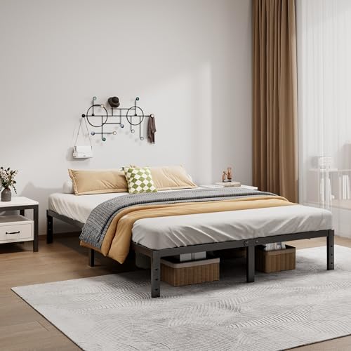 Metal Bed Frame Full Size - 14 Inch Heavy-Duty Full Platform Bed Frame No Box Spring Needed, Easy Assembly, Noise-Free, Sturdy Mattress Foundation, Underbed Storage Space