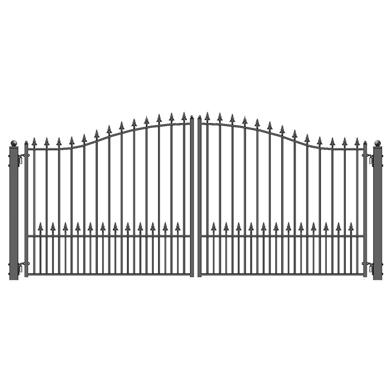 Aleko Steel Dual Swing Driveway Gate - Munich Style - 16 x 6 Feet