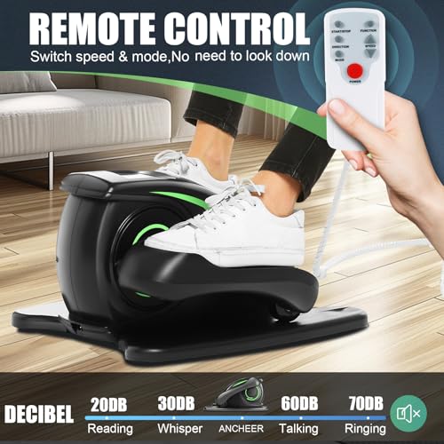 ANCHEER Under Desk Elliptical Machine - Quiet Pedal Exerciser for Seniors, Office & Home, Low-Impact Seated Leg Workout Equipment, Smart LCD Display, Remote Control