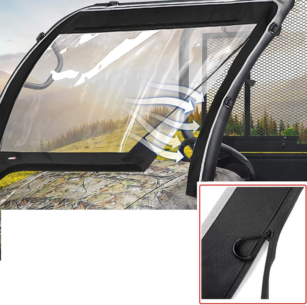 Kemimoto UTV Windshield Compatible with Kawasaki Mule 600 Mule 610XC SE SX Clear Fold Up UTV Full Front Windshield