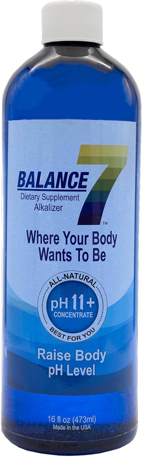Balance 7 - Alkaline Dietary Supplement - 11+ pH Alkalizing Concentrate and pH Booster Mineral Liquid - pH Balancer (16 fl oz, 6 Bottles) Pack of 2