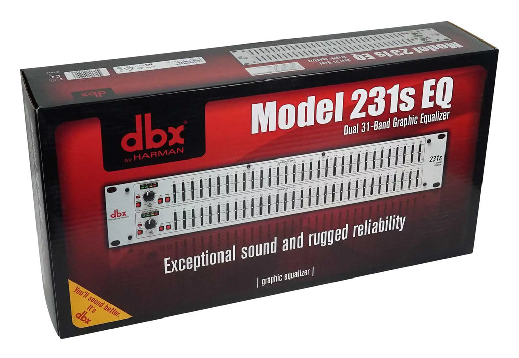 DBX 231S Dual 31 Band Graphic Equalizer Audio Rack Mount EQ+Compressor+Cables