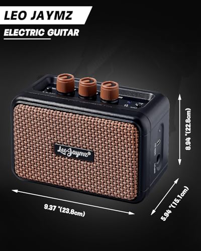 Leo Jaymz 39 Full Size ST Style Electric Guitar Starter Kit with SSH Pickup, 5W Portable Amp, Tuner, Gig Bag, Strap & Accessories (Violet Ocean)