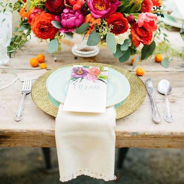 Balsacircle 24 Pcs 13 in Gold Wooden Textured Round Charger Plates - Dinner Party Wedding Supplies for All Holidays