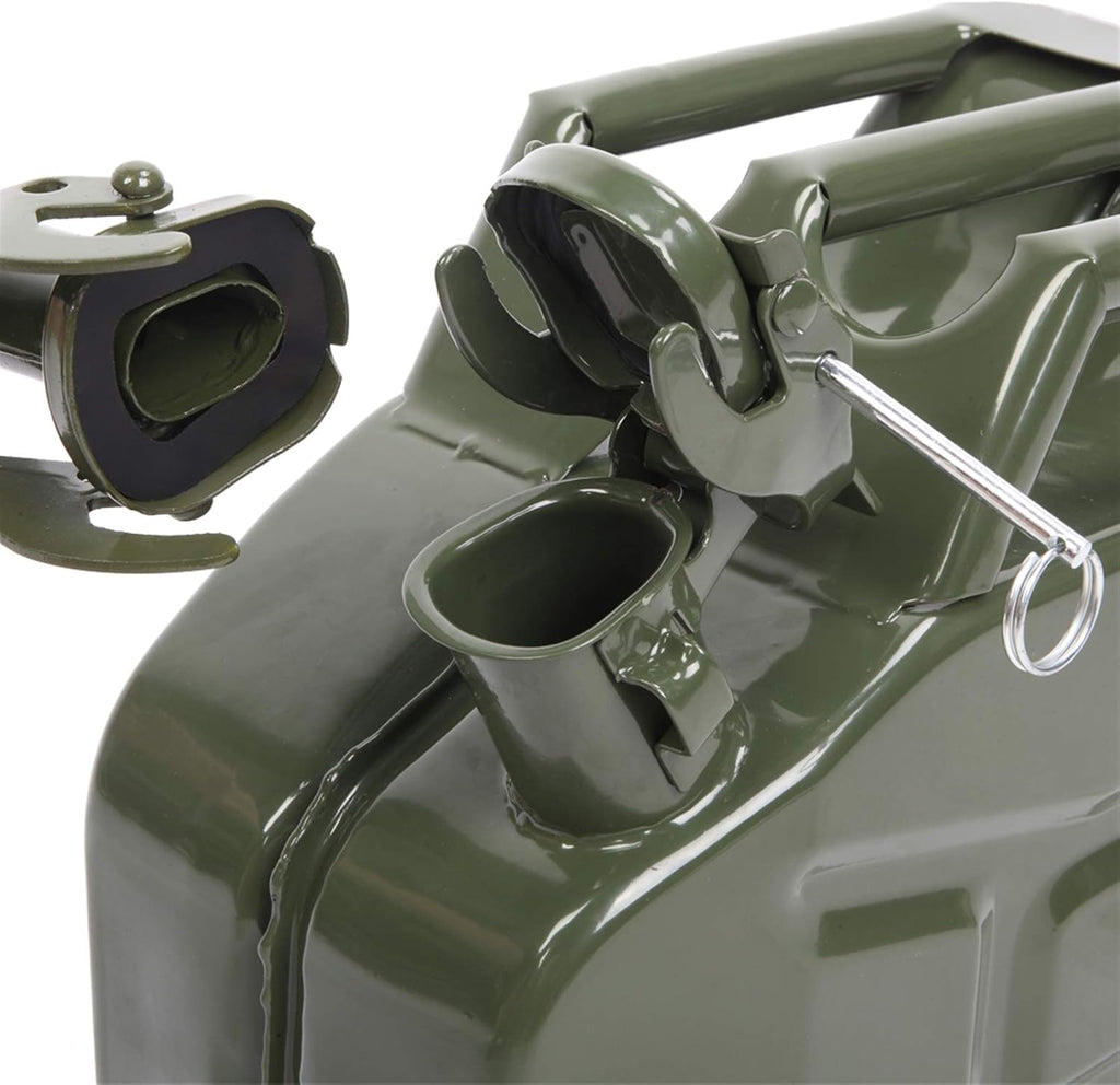 Portable 10L 2.5 Gallon Metal Gas-Fuel Cold-rolled Plate-Diesel Tank Bucket with Pipe US(Green 1)