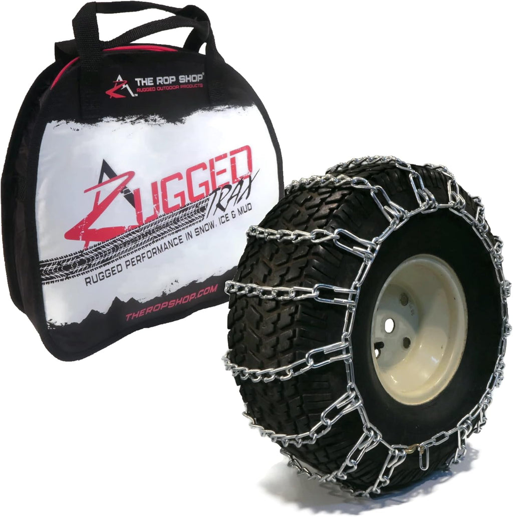 The ROP Shop Pair of 2 Link Tire Chains & Tensioners 23x10.5x12 for Snow Blowers, Lawn & Garden Tractors, Mowers & Riders, UTV, ATV, 4-Wheelers, Utility Vehicles