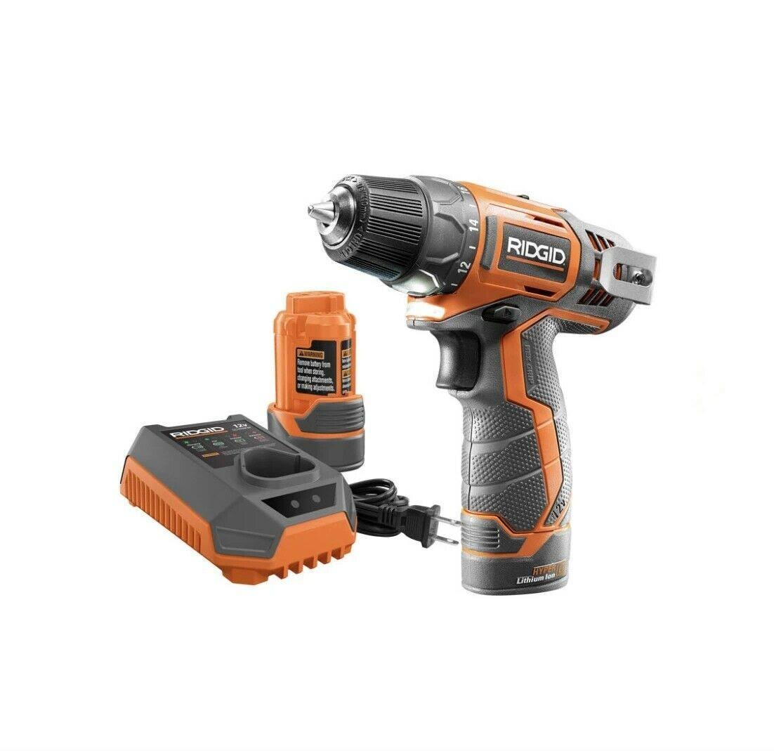Ridgid R82005K 12-Volt Lithium-Ion 3/8x22 Cordless 2-Speed Drill Kit
