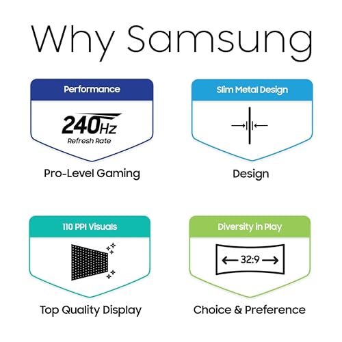 Samsung 49 Odyssey OLED (G93SC) Series Curved Gaming Monitor w QD-OLED, 240Hz, 0.03ms, DQHD, G-Sync Compatible, AMD FreeSync Premium Pro,Height Adjustable Stand,3 Yr Warranty,LS49CG932SNXZA