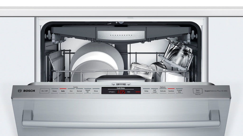 Bosch - 800 Series 24 Top Control Built-In Dishwasher with CrystalDry, Stainless Steel Tub, 3rd Rack, 42 dBa - Stainless steel