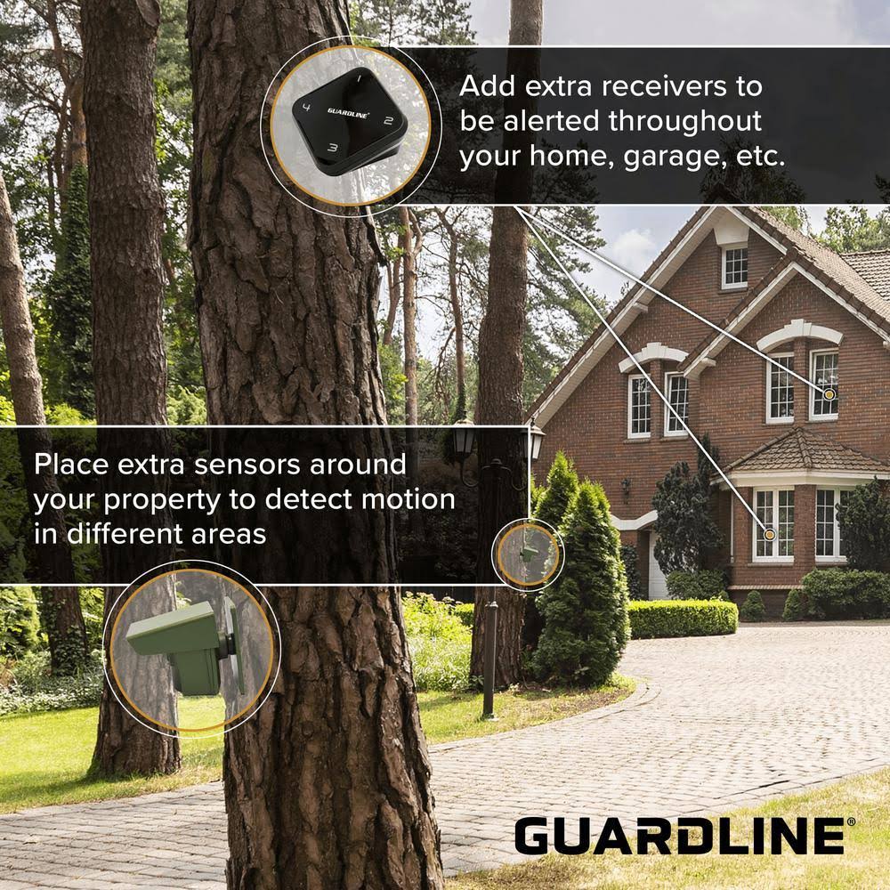 Guardline 500 ft. Long Range Driveway Alarm - Top Rated Wireless Outdoor Motion Detector and Sensor DIY Alert System