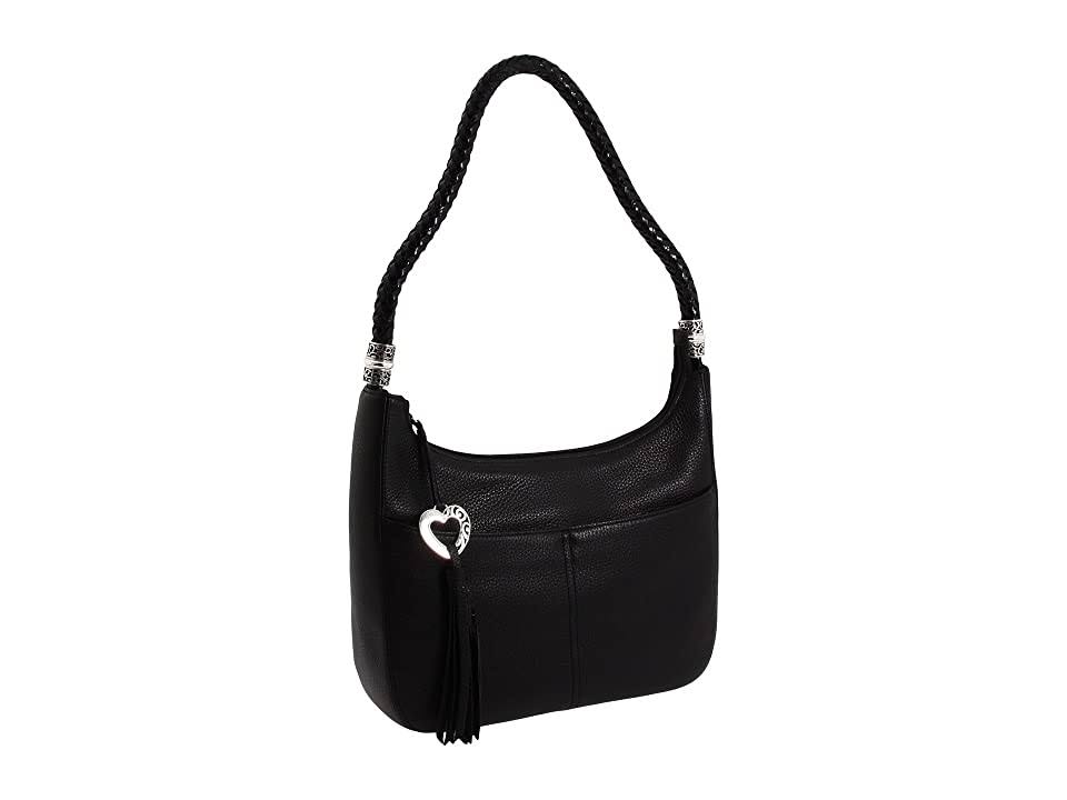Brighton Barbados Ziptop Hobo -Black