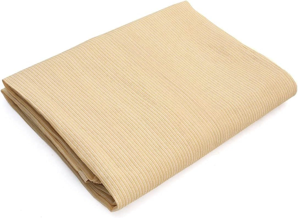 Shatex 90% Shade Fabric Sun Shade Cloth Taped Edge with Grommets Sun-Block Mesh Shade for Pergola Cover Canopy 12?? x 20??, Wheat, 12 Bungee Balls