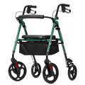 ELENKER Rollator Walker with 10?? Wheels, Sponge Padded Seat and Backrest, Fully Adjustment Frame for Seniors, Green